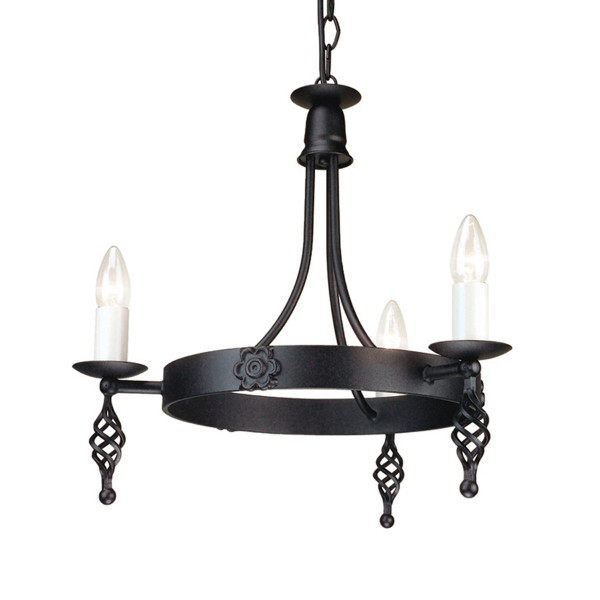 Lampa wisząca czarna Belfry 3xE14x60W wym: 82x48x48 cm Elstead 856511