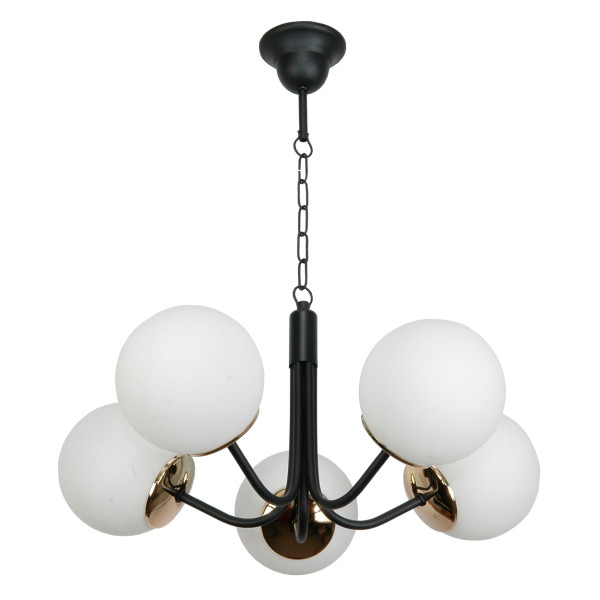 Lampa wisząca czarna białe kule do kuchni EDYLIT 5xE14 SOFIA 15-290 1048283