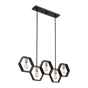 Lampa wisząca czarna Bismarck 5xE27x60W wym: 129,5×101,6×6 cm Quoizel 849190 Lampa wisząca czarna Bismarck 5xE27x60W wym: 129,5×101,6×6 cm Quoizel 849190
