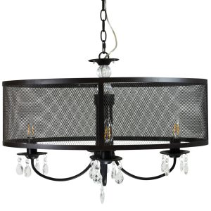 Lampa wisząca czarna BRESSO 4xE14x12W wym: 100x30x60 cm Polux 851977 Lampa wisząca czarna BRESSO 4xE14x12W wym: 100x30x60 cm Polux 851977