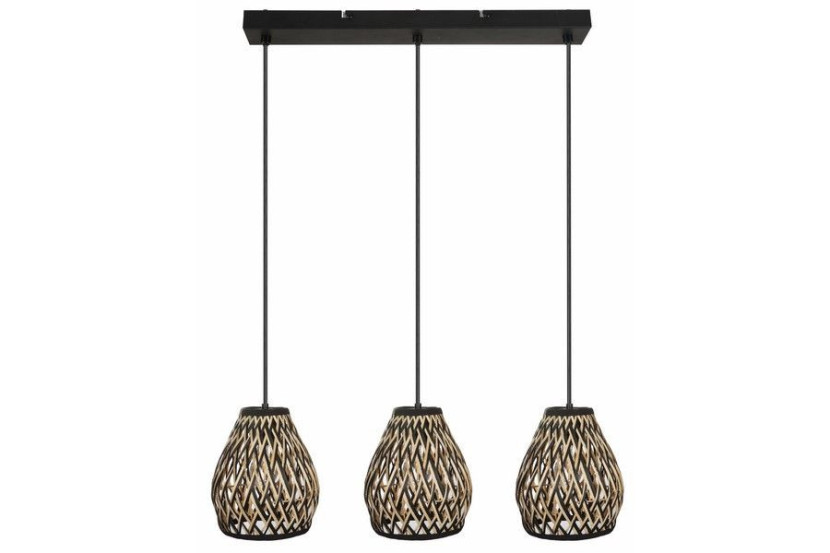 Lampa wisząca czarna Carmina 3xE27x40W wym: 120x75x20 cm Reality 845898