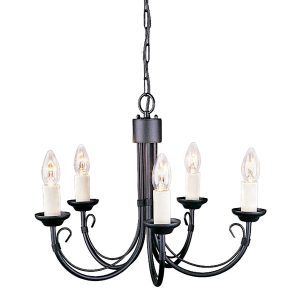 Lampa wisząca czarna Chartwell 5xE14x60W wym: 110,5x47x47 cm Elstead 850333 Lampa wisząca czarna Chartwell 5xE14x60W wym: 110,5x47x47 cm Elstead 850333