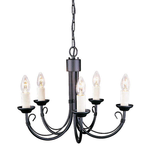 Lampa wisząca czarna Chartwell 5xE14x60W wym: 110,5x47x47 cm Elstead 850333