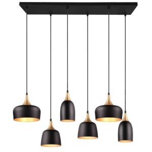 Lampa wisząca czarna CHIRAZ 6xE27x25W wym: 150×90,5×32,5 cm Trio 850306 Lampa wisząca czarna CHIRAZ 6xE27x25W wym: 150×90,5×32,5 cm Trio 850306