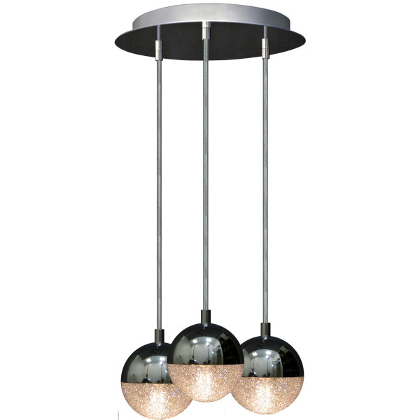 Lampa wisząca czarna-chromowana AMARILLO 3xG9x5W wym: 150x30x30 cm Polux 852592