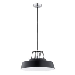 Lampa wisząca czarna-chromowana-biała IZOLA 1xE27x15W wym: 75x40x40 cm Alfa 854214 Lampa wisząca czarna-chromowana-biała IZOLA 1xE27x15W wym: 75x40x40 cm Alfa 854214