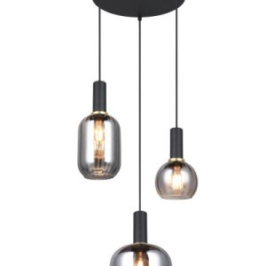 Lampa wisząca czarna-chromowana DIVA 3xE27x10W wym: 150x38x30 cm Trio 837780