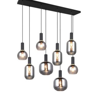 Lampa wisząca czarna-chromowana DIVA 8xE27x10W wym: 150x120x32 cm Trio 837763