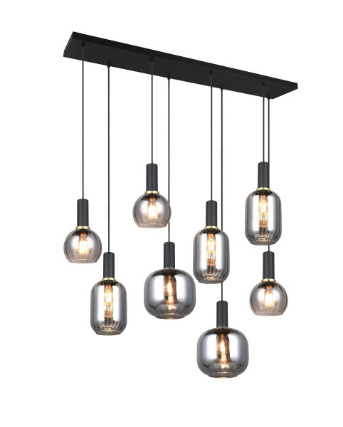 Lampa wisząca czarna-chromowana DIVA 8xE27x10W wym: 150x120x32 cm Trio 837763