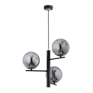 Lampa wisząca czarna-chromowana-dymiona LAMUR 3xE14x10W Alfa 837902 Lampa wisząca czarna-chromowana-dymiona LAMUR 3xE14x10W Alfa 837902