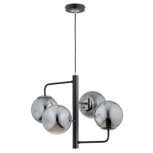 Lampa wisząca czarna-chromowana-dymiona LAMUR 4xE14x10W Alfa 837797 Lampa wisząca czarna-chromowana-dymiona LAMUR 4xE14x10W Alfa 837797