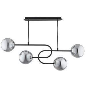 Lampa wisząca czarna-chromowana-dymiona NARI 4xE14x10W Alfa 841970 Lampa wisząca czarna-chromowana-dymiona NARI 4xE14x10W Alfa 841970