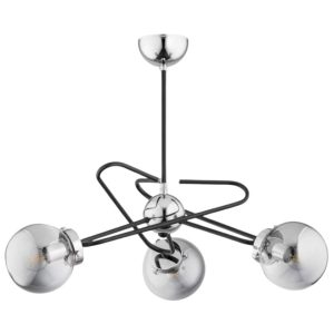 Lampa wisząca czarna-chromowana-dymiona SAGITO 3xE14x40W Alfa 852005 Lampa wisząca czarna-chromowana-dymiona SAGITO 3xE14x40W Alfa 852005