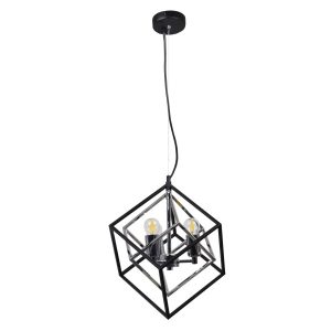Lampa wisząca czarna-chromowana IKAR 3xE27x20W wym: 120x37x37 cm Polux 847411