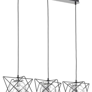 Lampa wisząca czarna-chromowana Sagito 3xE14x40W wym: 90x85x20 cm Alfa 854365 Lampa wisząca czarna-chromowana Sagito 3xE14x40W wym: 90x85x20 cm Alfa 854365
