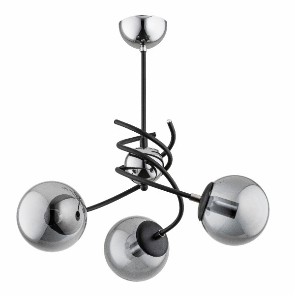 Lampa wisząca czarna-chromowana SALSA 3xE14x10W wym: 48x50x50 cm Alfa 836264