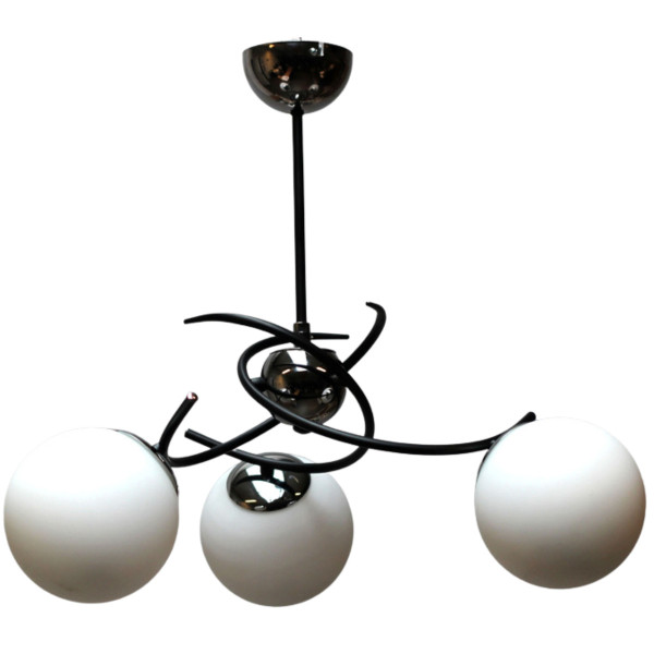 Lampa wisząca czarna-chromowana VIRAL 3xE14x10W wym: 56x55x55 cm Alfa 845796