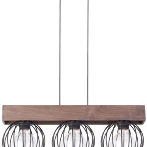 Lampa wisząca czarna-ciemne drewno Milan 3xE27x15W Sigma Lighting 855993