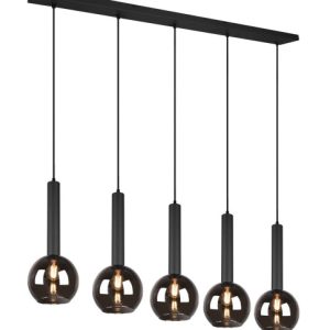 Lampa wisząca czarna CLAYTON 5xE27x28W wym: 150x115x20 cm Trio 856277