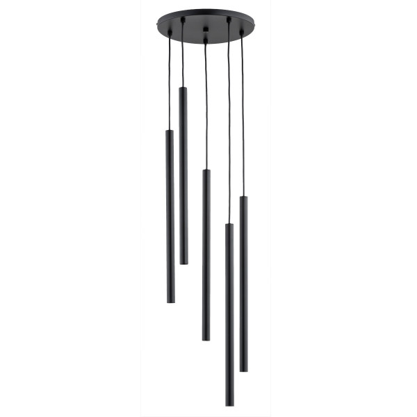 Lampa wisząca czarna COLLET 5xG9x10W wym: 120x30x30 cm Alfa 842007