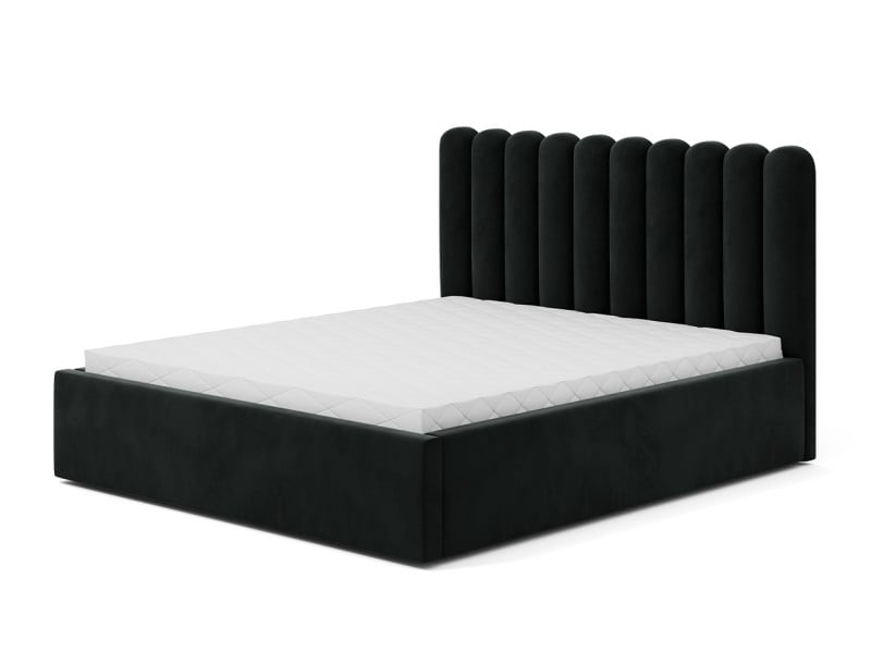 Łóżko tapicerowane Queen 120x200 czarne z pojemnikiem 224424