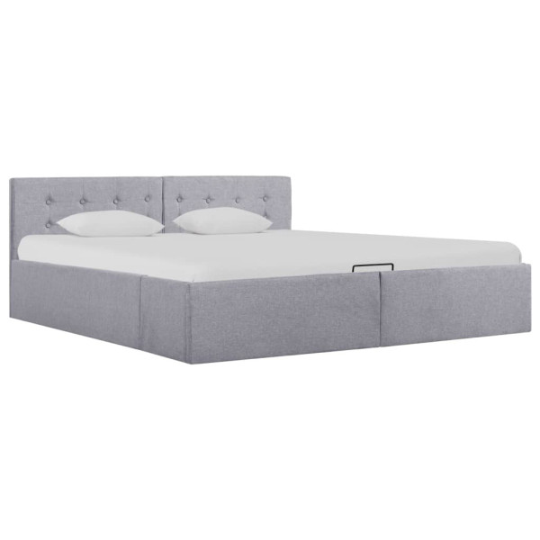Łóżko tapicerowane rama łóżka sofa szara do sypialni pokoju 160 x 200 cm 706774