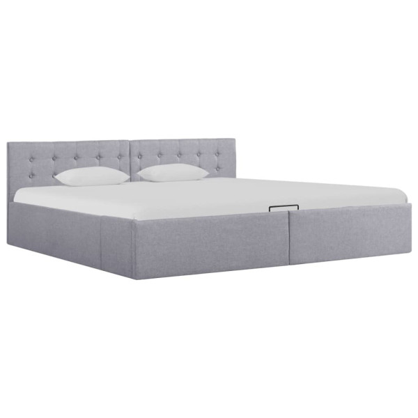 Łóżko tapicerowane rama łóżka sofa szara do sypialni pokoju 180 x 200 cm 705767