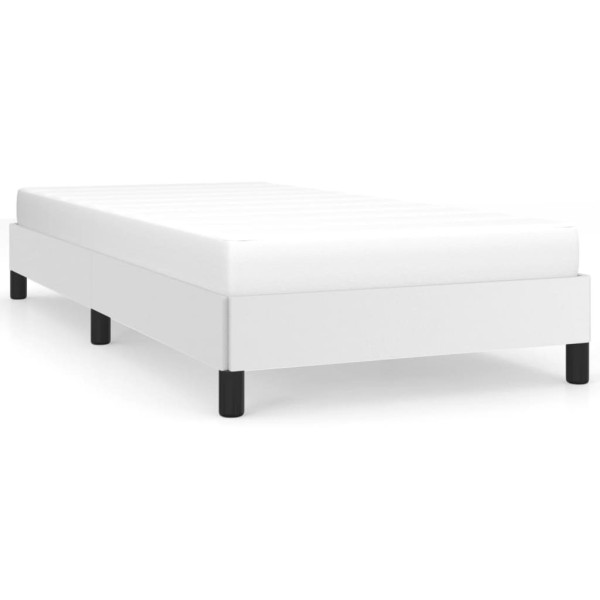 Łóżko tapicerowane rama łóżka ze stelażem białe skóra sztuczna 80x200 cm 720659
