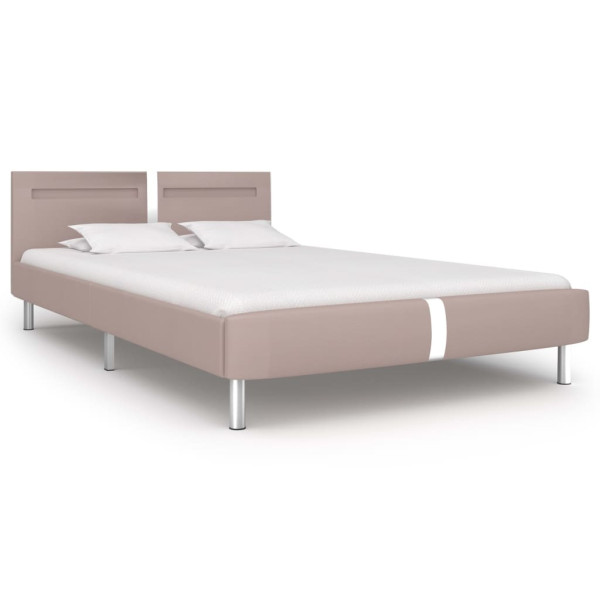 Łóżko tapicerowane rama łóżka ze stelażem brąz skóra led 120 x 200 cm 706803