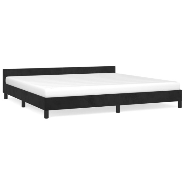Łóżko tapicerowane rama łóżka ze stelażem czarne aksamitne 200x200 cm 705750