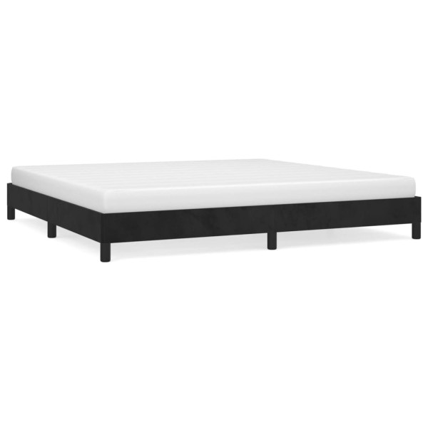 Łóżko tapicerowane rama łóżka ze stelażem czarne aksamitne 200x200 cm 706341
