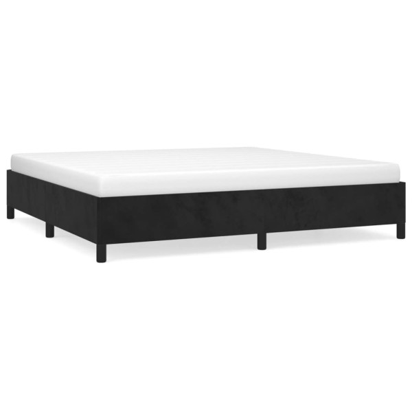 Łóżko tapicerowane rama łóżka ze stelażem czarne aksamitne 200x200 cm 705704