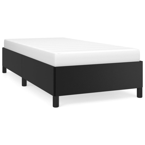 Łóżko tapicerowane rama łóżka ze stelażem czarne skóra sztuczna 100x200 cm 705883