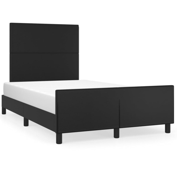Łóżko tapicerowane rama łóżka ze stelażem czarne skóra sztuczna 120x200 cm 706952