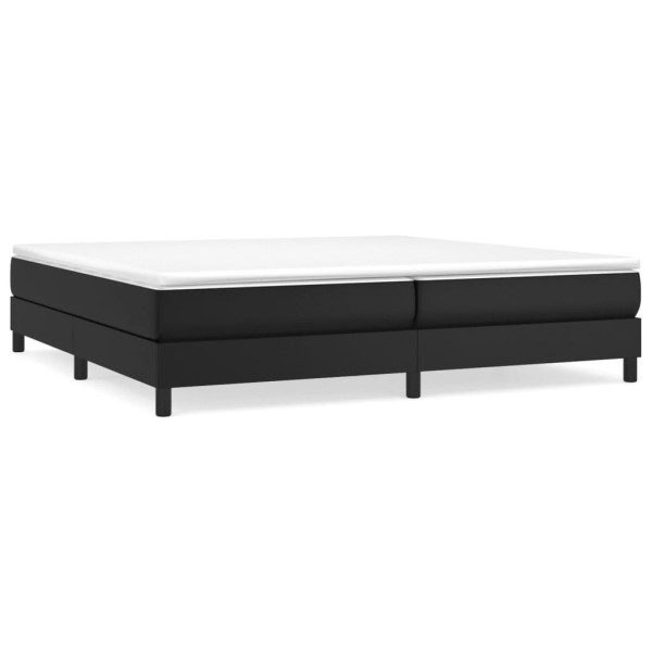 Łóżko tapicerowane rama łóżka ze stelażem czarne skóra sztuczna 200x200 cm 720533