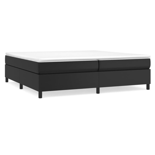 Łóżko tapicerowane rama łóżka ze stelażem czarne skóra sztuczna 200x200 cm 720772