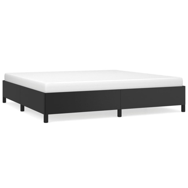 Łóżko tapicerowane rama łóżka ze stelażem czarne skóra sztucznał 200x200 cm 706672