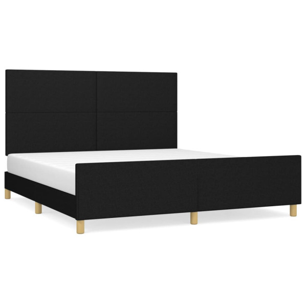 Łóżko tapicerowane rama łóżka ze stelażem do sypialni czarne 180x200 cm 706280