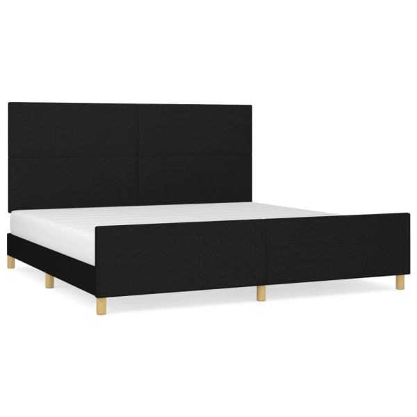 Łóżko tapicerowane rama łóżka ze stelażem do sypialni czarne 200x200 cm 707095