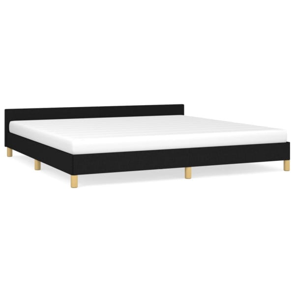 Łóżko tapicerowane rama łóżka ze stelażem do sypialni czarne 200x200 cm 707666