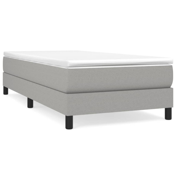 Łóżko tapicerowane rama łóżka ze stelażem szara do sypialni 100x200 cm 705624