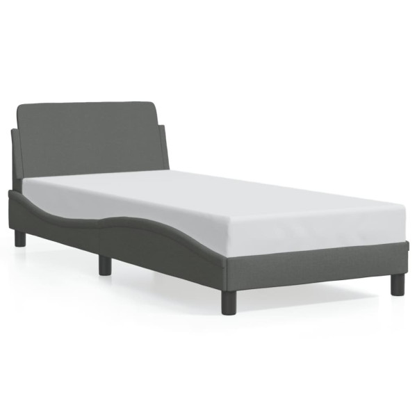 Łóżko tapicerowane rama łóżka ze stelażem szara do sypialni 90x200 cm 707477