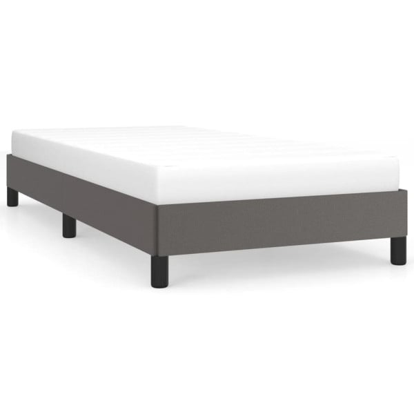 Łóżko tapicerowane rama łóżka ze stelażem szara skóra sztuczna 80x200 cm 705590