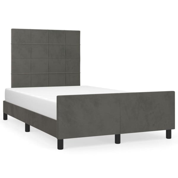 Łóżko tapicerowane rama łóżka ze stelażem szare aksamitne 120x200 cm 707281