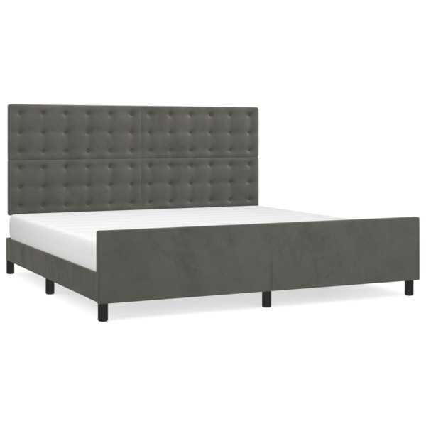 Łóżko tapicerowane rama łóżka ze stelażem szare aksamitne 200x200 cm 707480