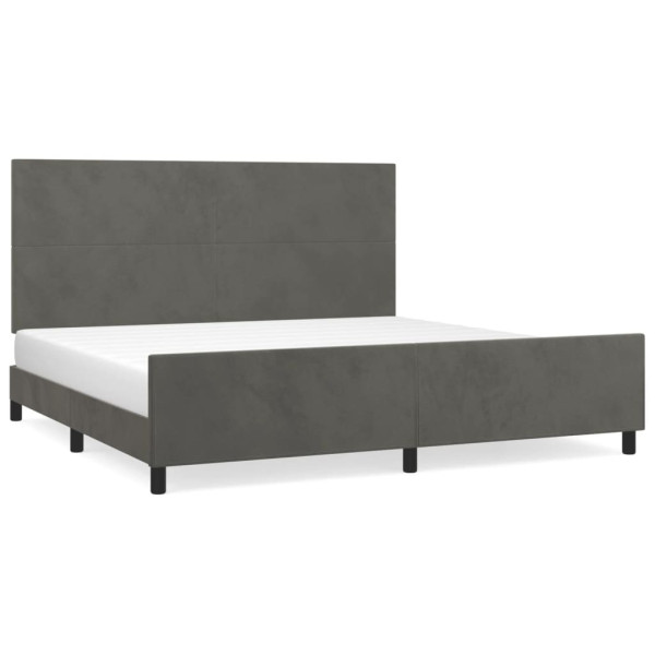 Łóżko tapicerowane rama łóżka ze stelażem szare aksamitne 200x200 cm 705288