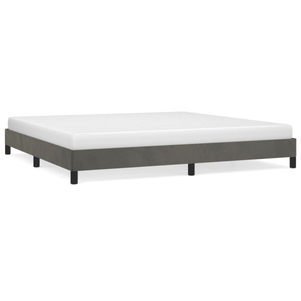 Łóżko tapicerowane rama łóżka ze stelażem szare aksamitne 200x200 cm 705295