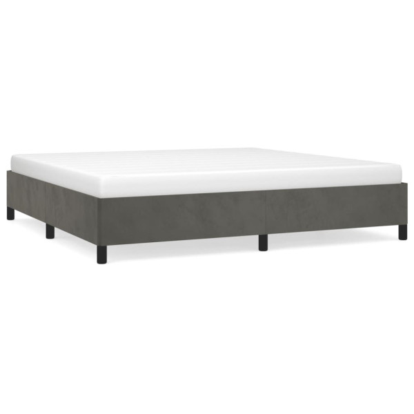 Łóżko tapicerowane rama łóżka ze stelażem szare aksamitne 200x200 cm 705519