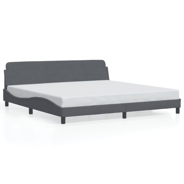 Łóżko tapicerowane rama łóżka ze stelażem szare aksamitne 200x200 cm 706508