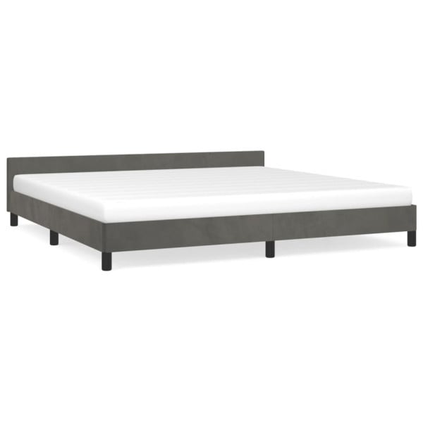 Łóżko tapicerowane rama łóżka ze stelażem szare aksamitne 200x200 cm 705200